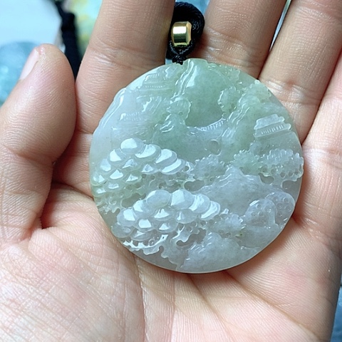 翡翠颈饰未镶嵌天然缅甸翡翠a货