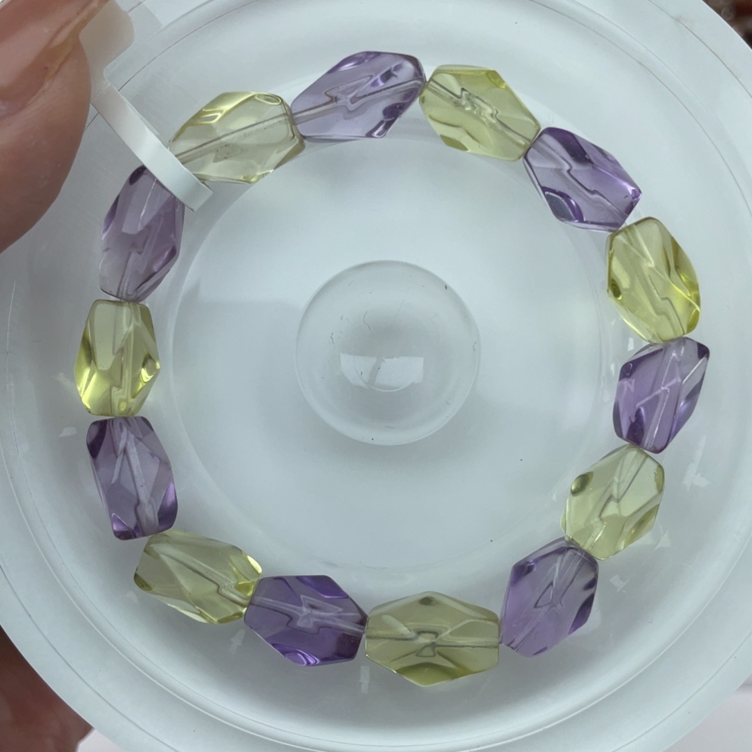 未镶嵌手串水晶002巴西紫水晶柠檬黄水晶随行9m+