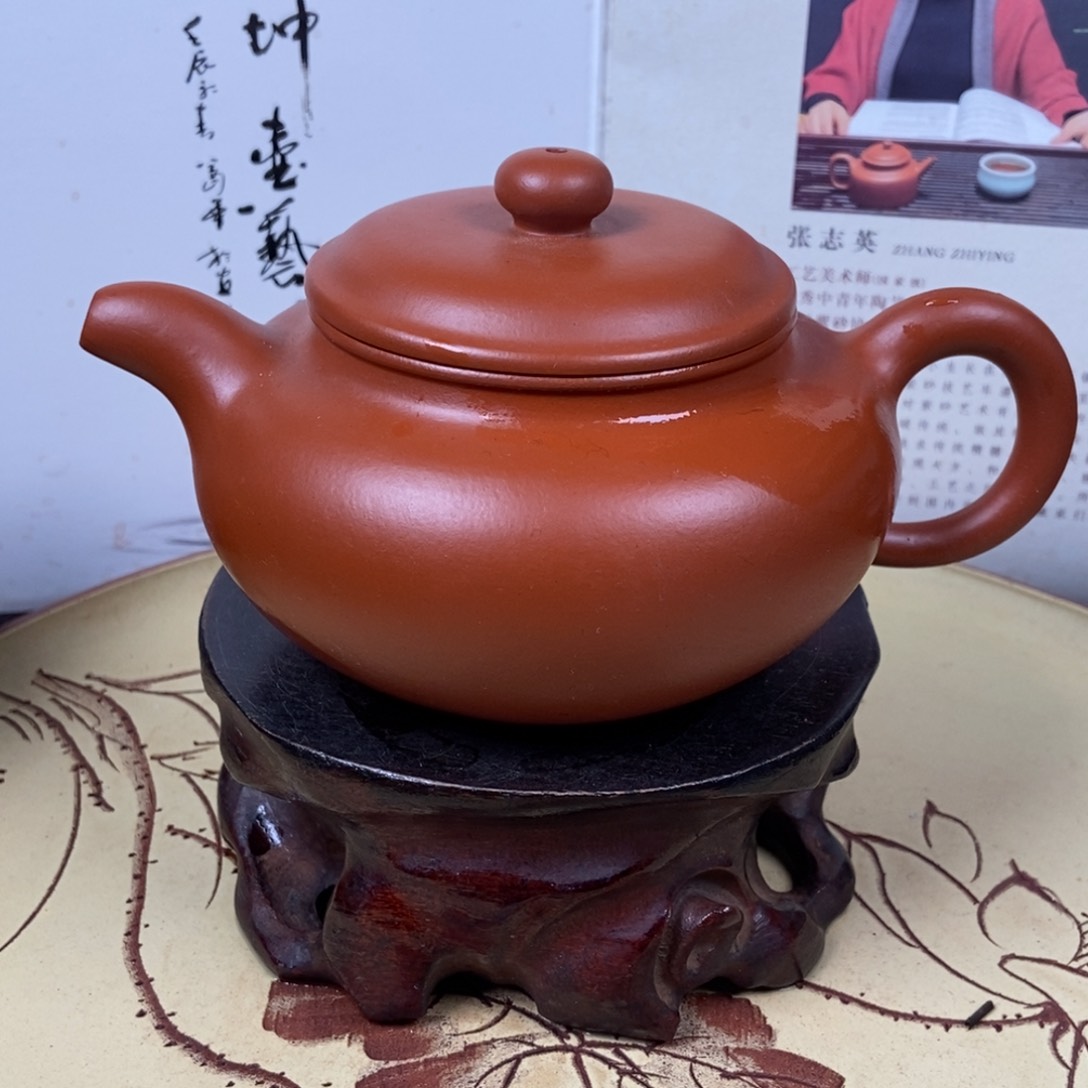 紫砂茶壶赵庄朱泥260容量