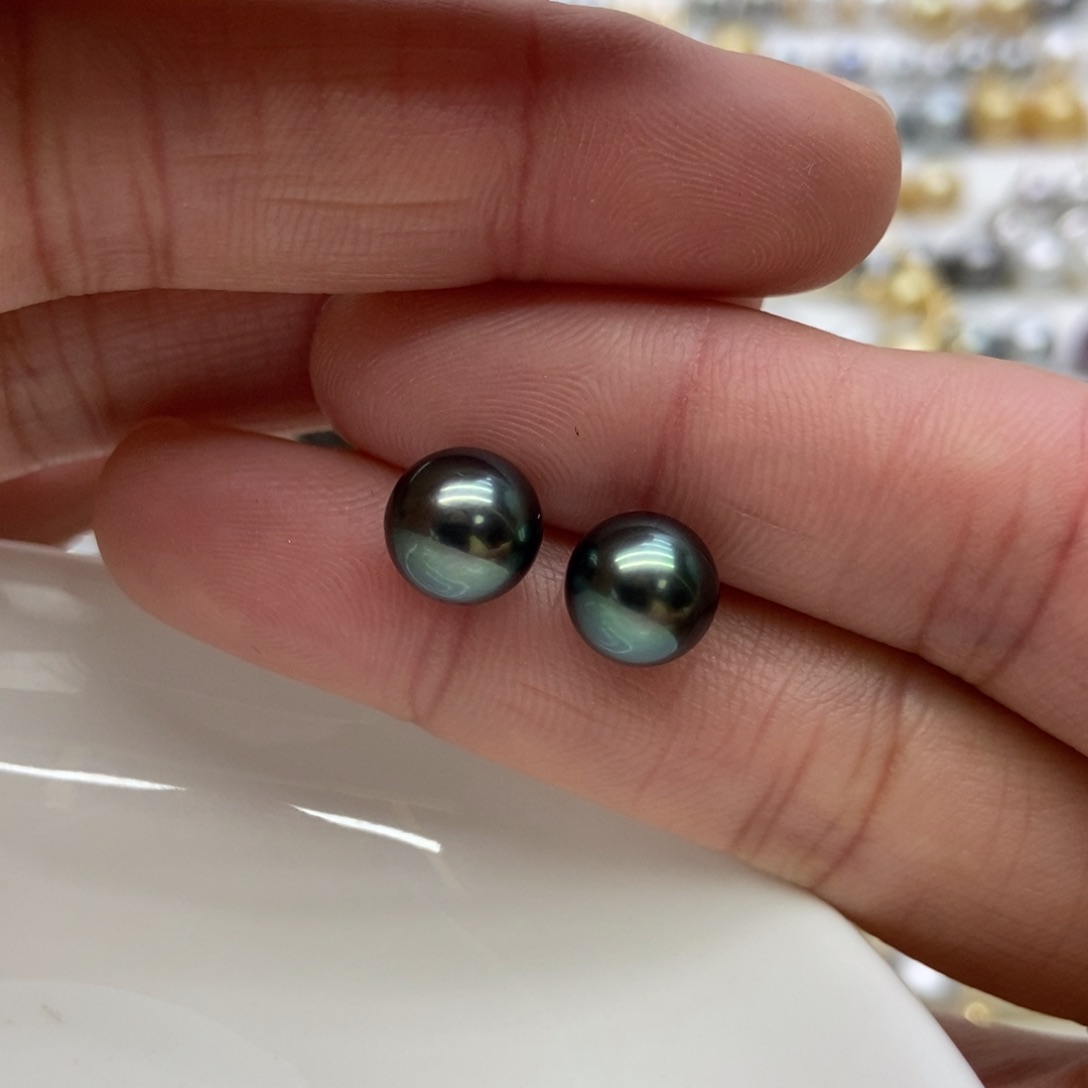 海水珍珠耳饰银S925镶嵌