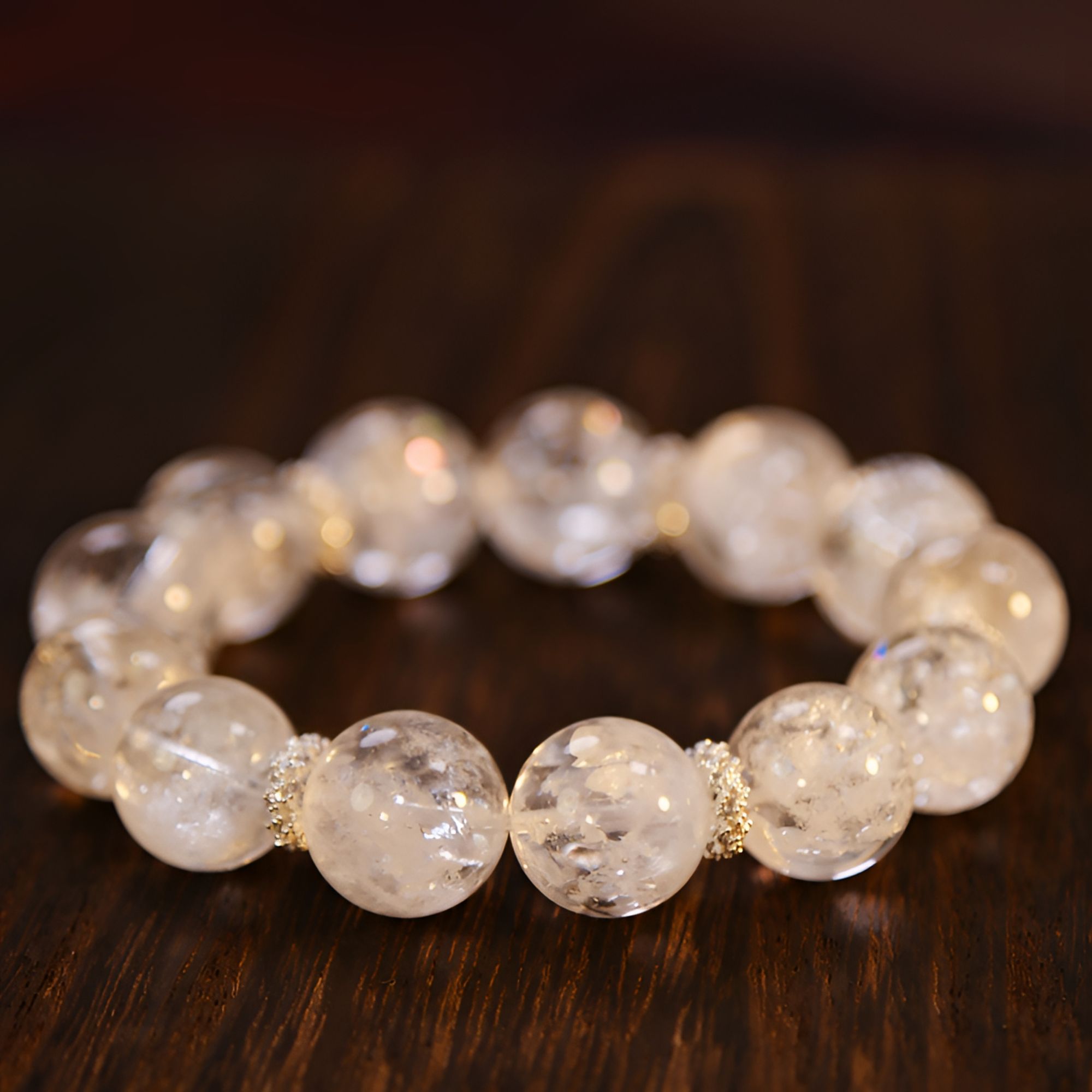 【瑞白序】14mm 白阿塞水晶 水晶手链设计款 E56 