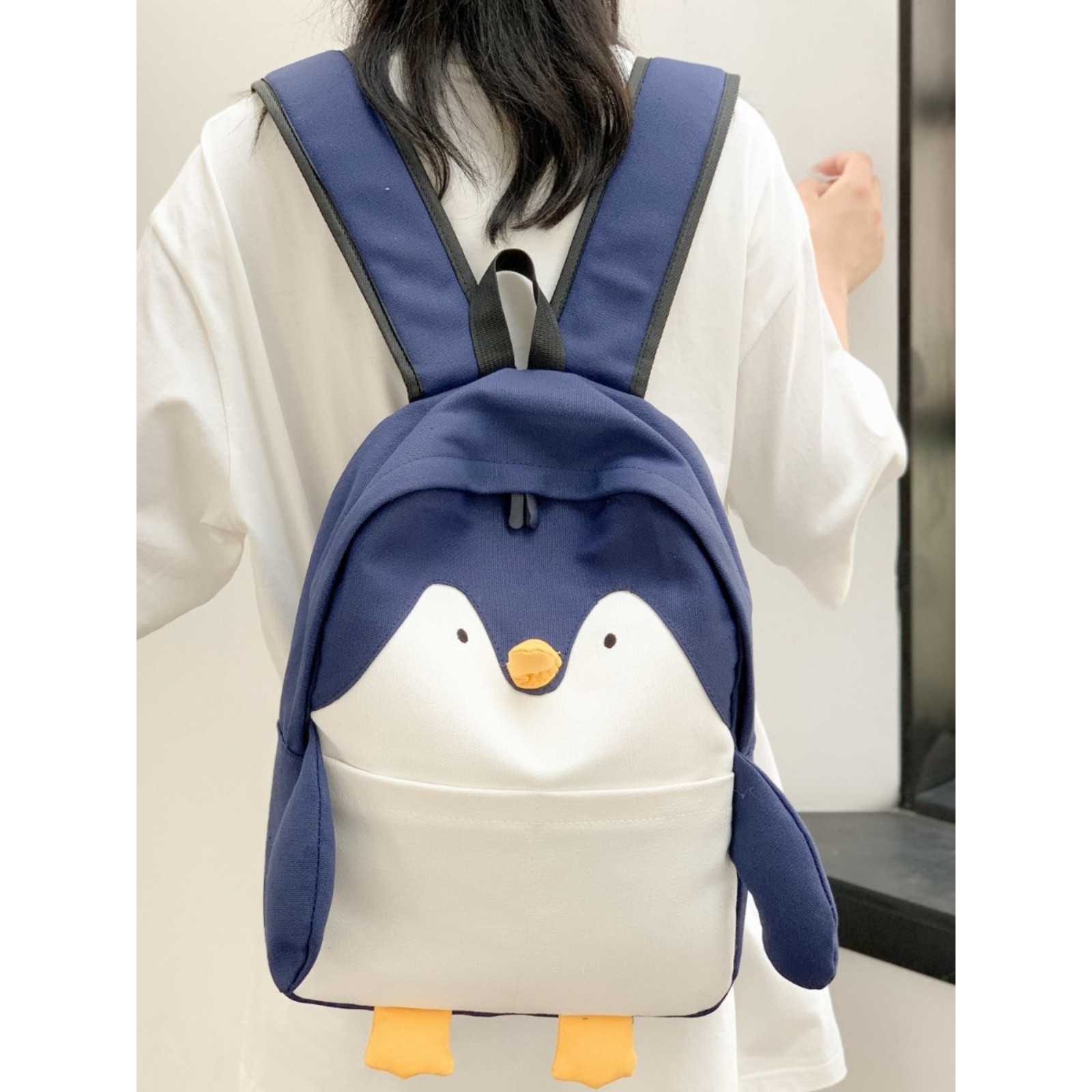 韩国INS学生包可爱软萌小企鹅童趣少女心卡通书包ulzzang双肩包潮