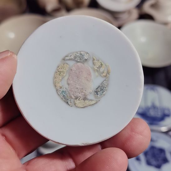 瓷片青花影青杯垫学习标本