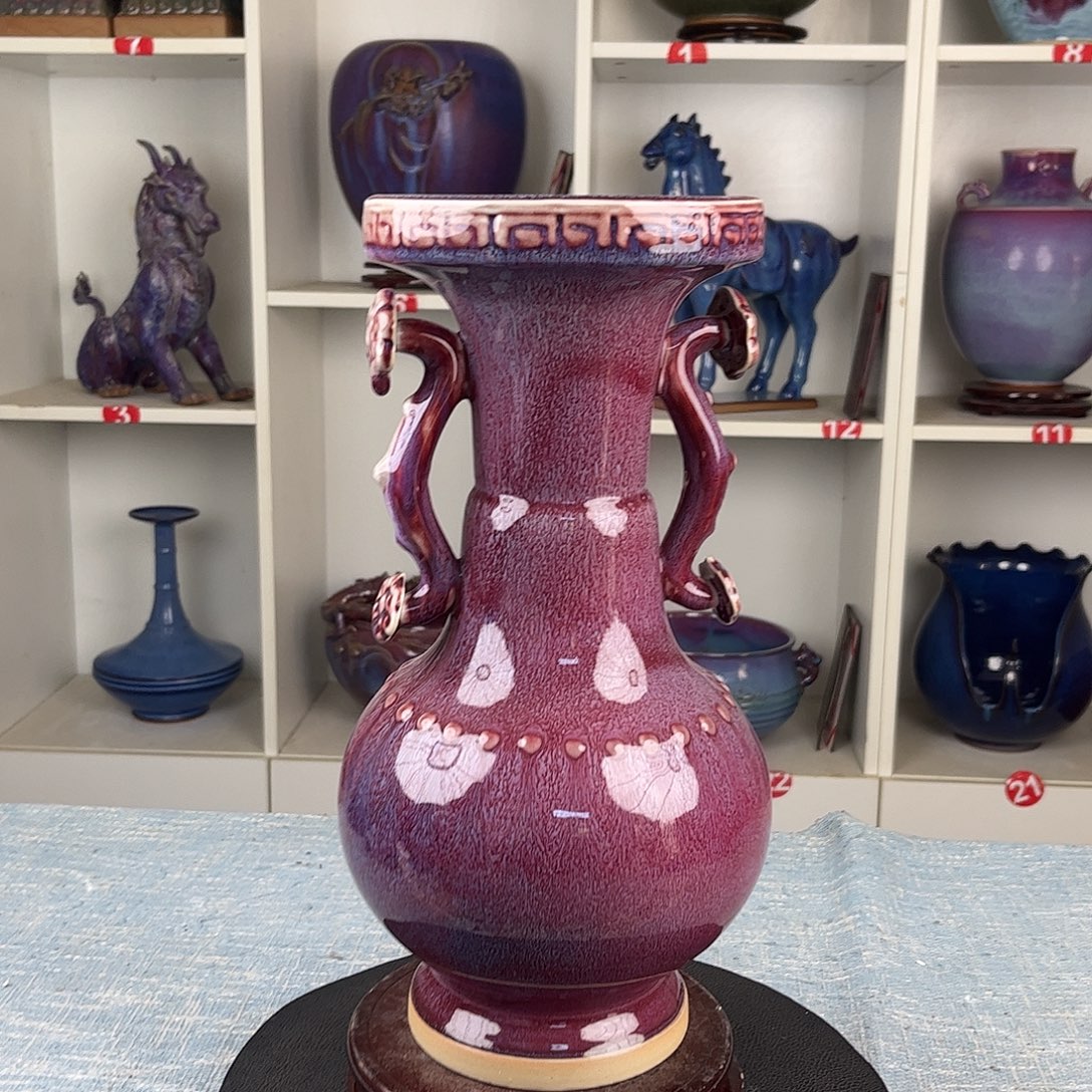 瓷片如意瓶珍品收藏无礼盒