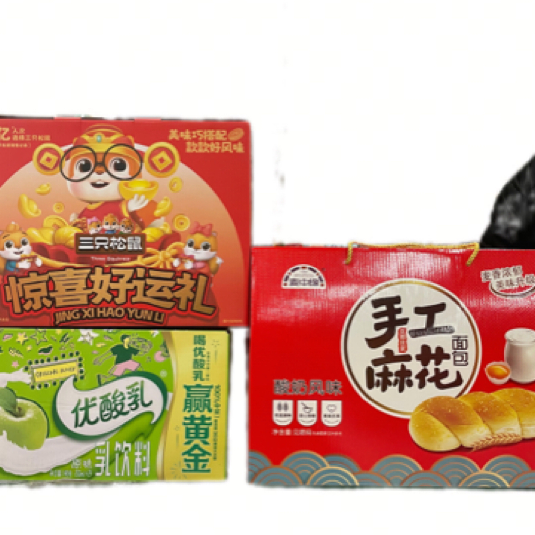 《新年季》（伊犁优酸乳250mLx24）（三只松鼠坚果）（手工麻花）