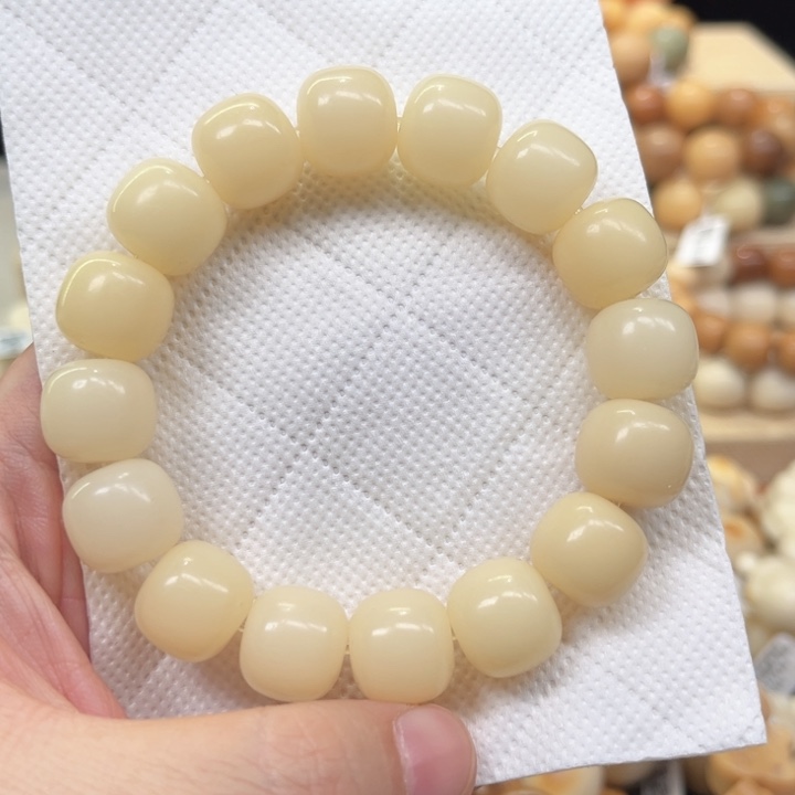 菩提根/象牙果手串缅八玉色玉化料桶珠 未精挑2-16-28