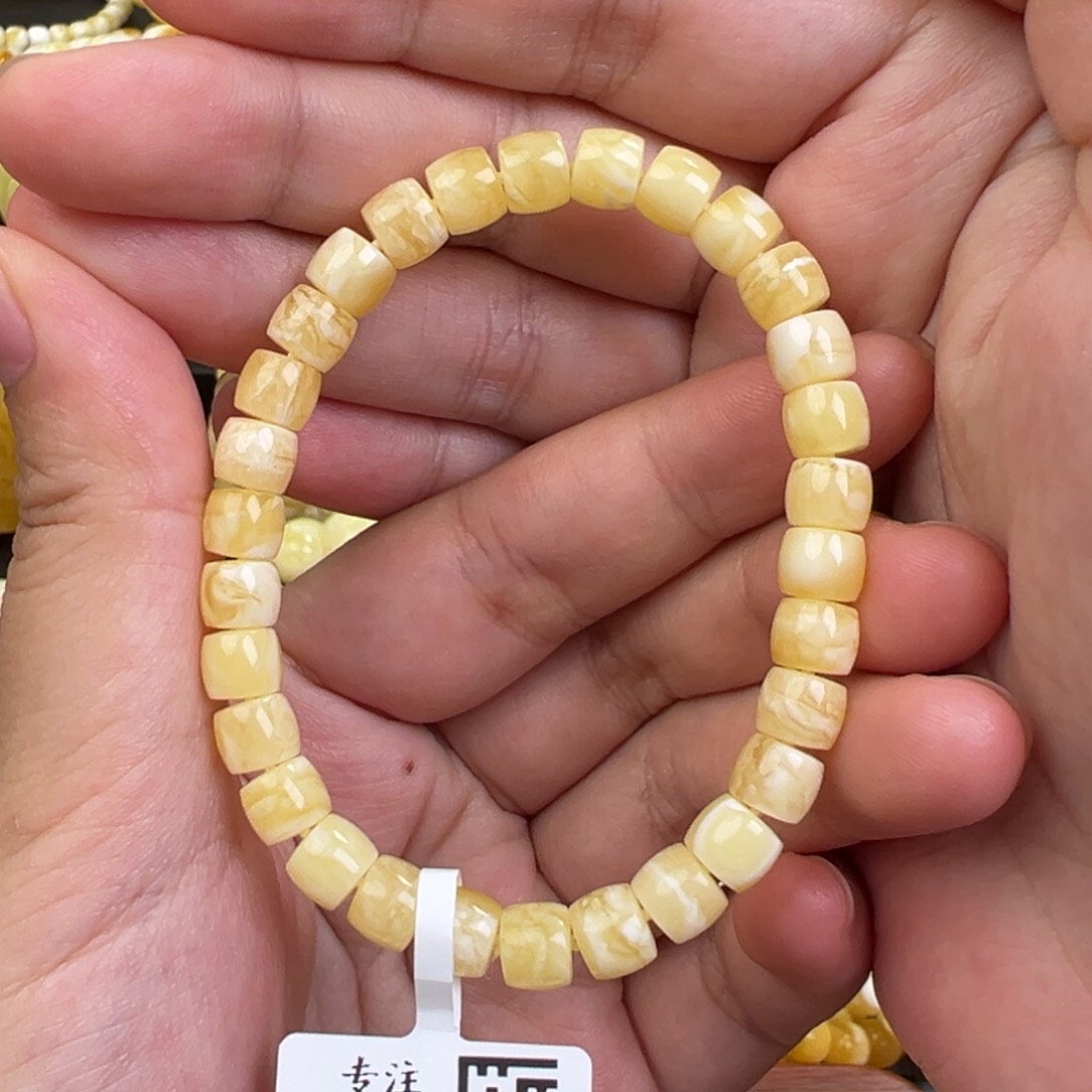 琥珀手链未镶嵌6.6直切