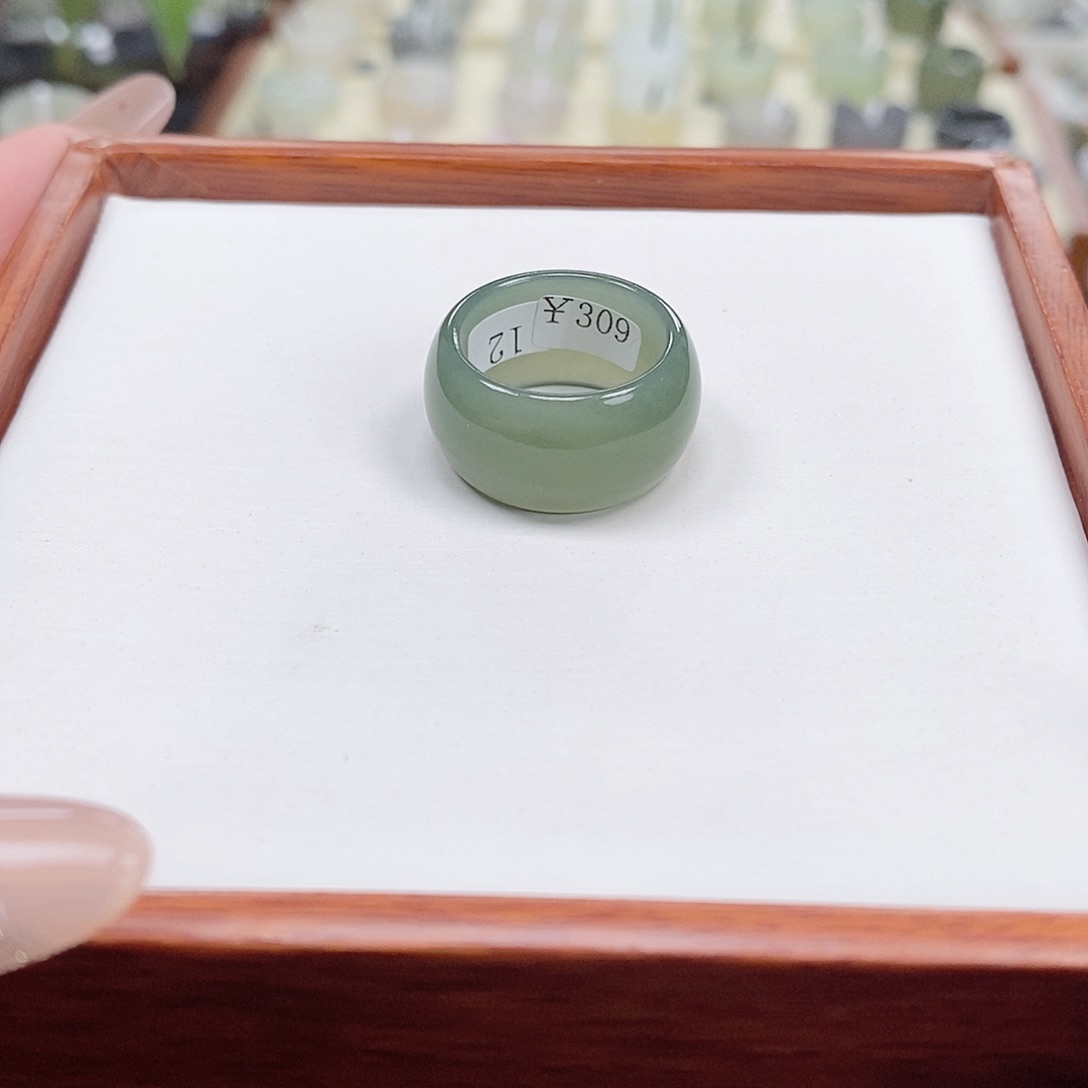 和田玉戒指未镶嵌黄*胖专拍5-16.3