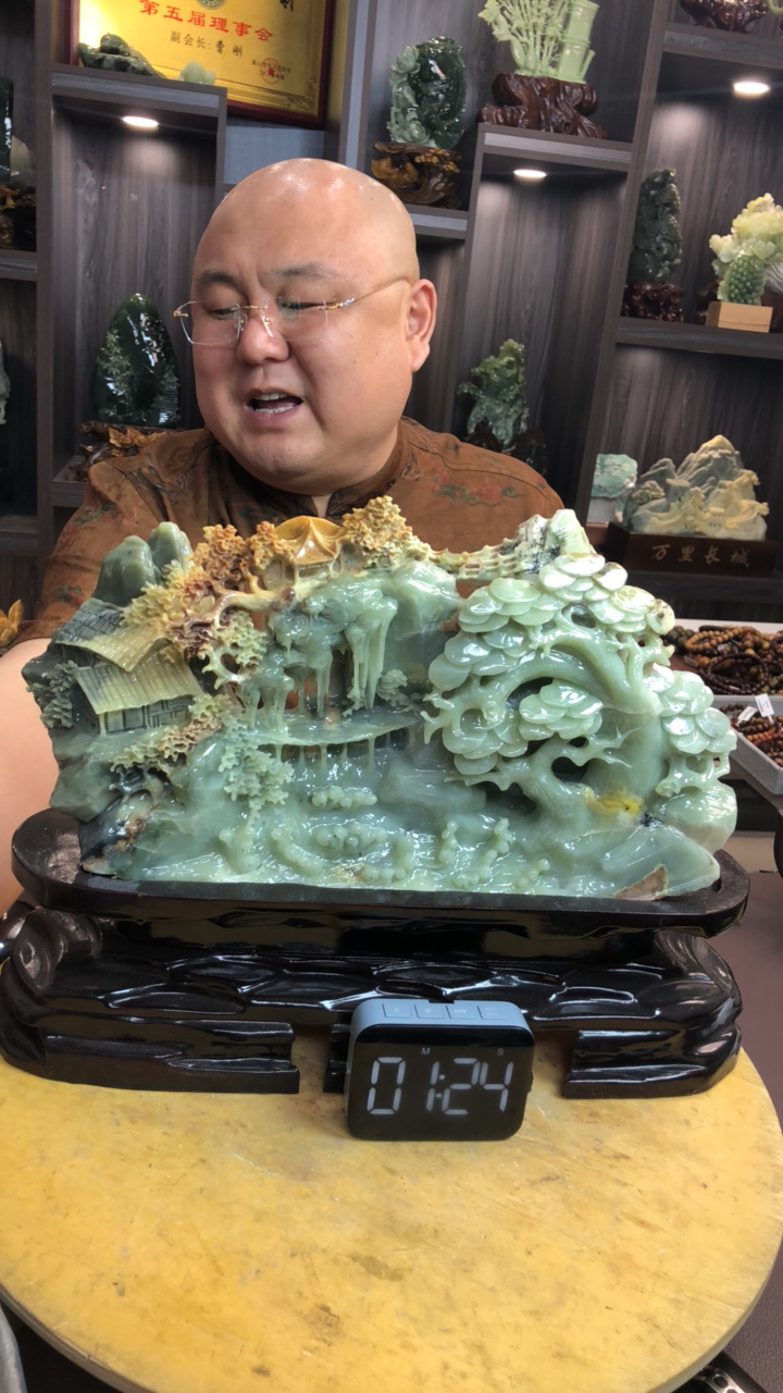 蛇纹石玉（覆膜）摆件原创作品