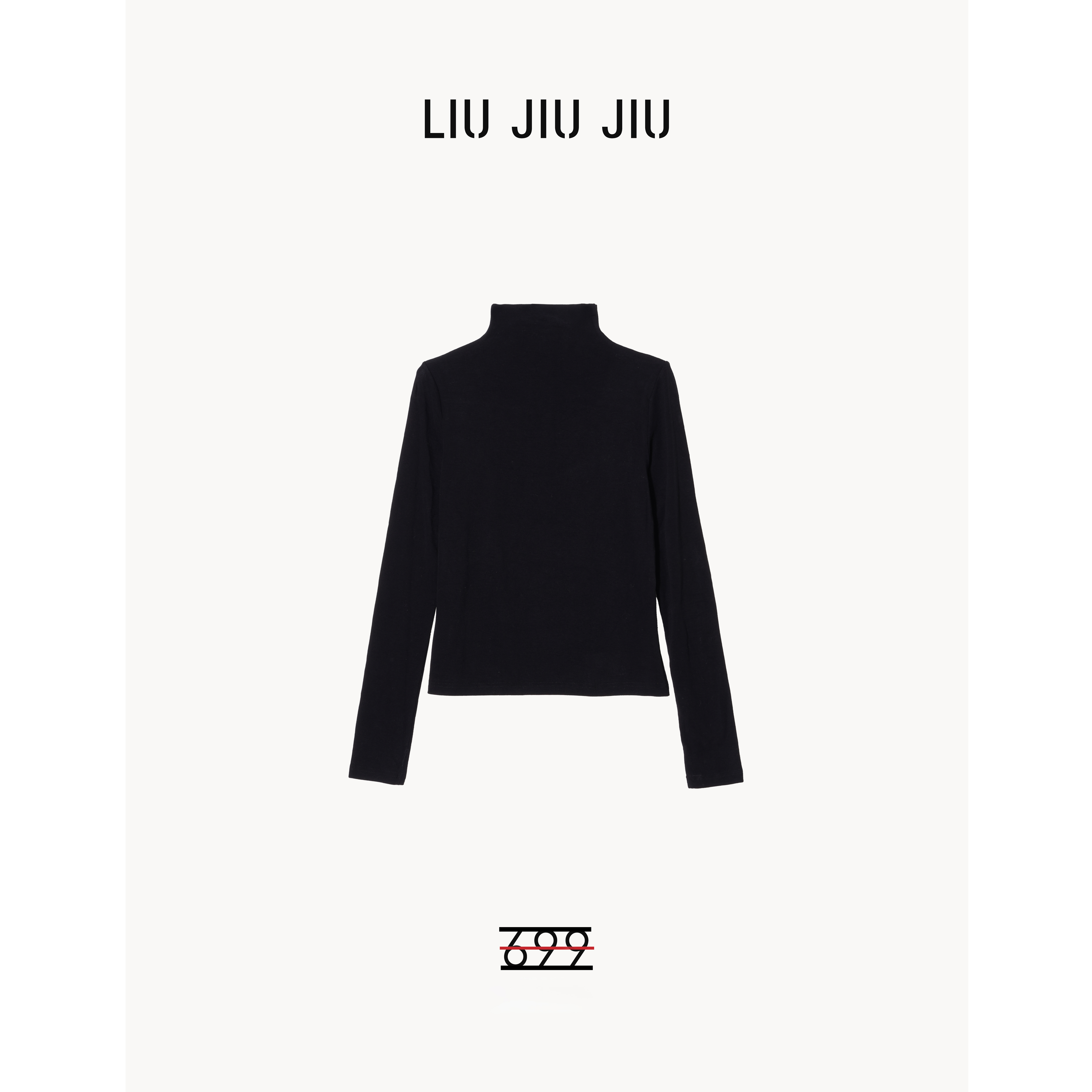 LIUJIUJIU 极简舒适休闲打底衫秋冬时尚半高领长袖上衣T恤DD5625L