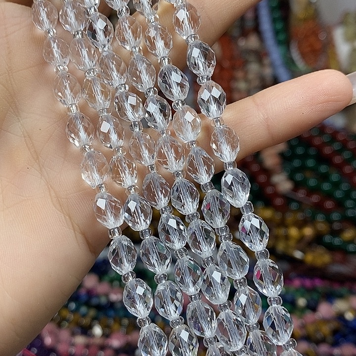 玛瑙/玉髓未镶嵌珠宝半成品天然白水晶米切卡6*8mm