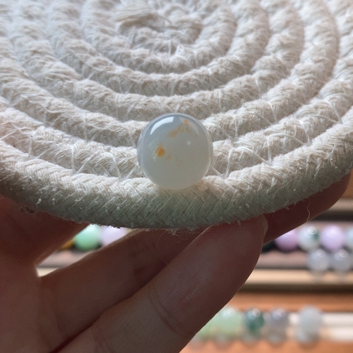 未镶嵌定制翡翠桂花糕圆珠卡12.6 买断不退换