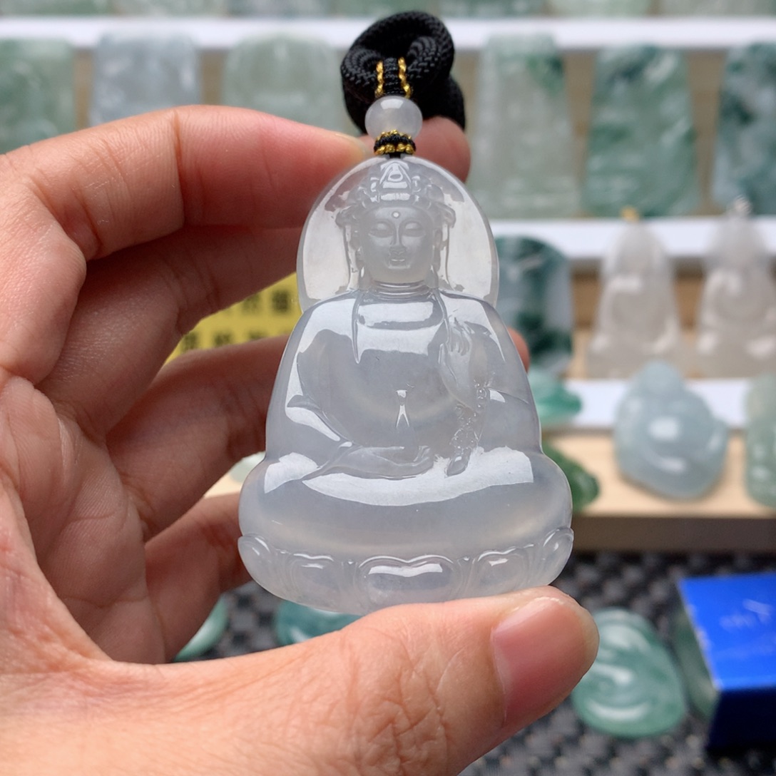 青***画翡翠未镶嵌吊坠(不含链)素衣
