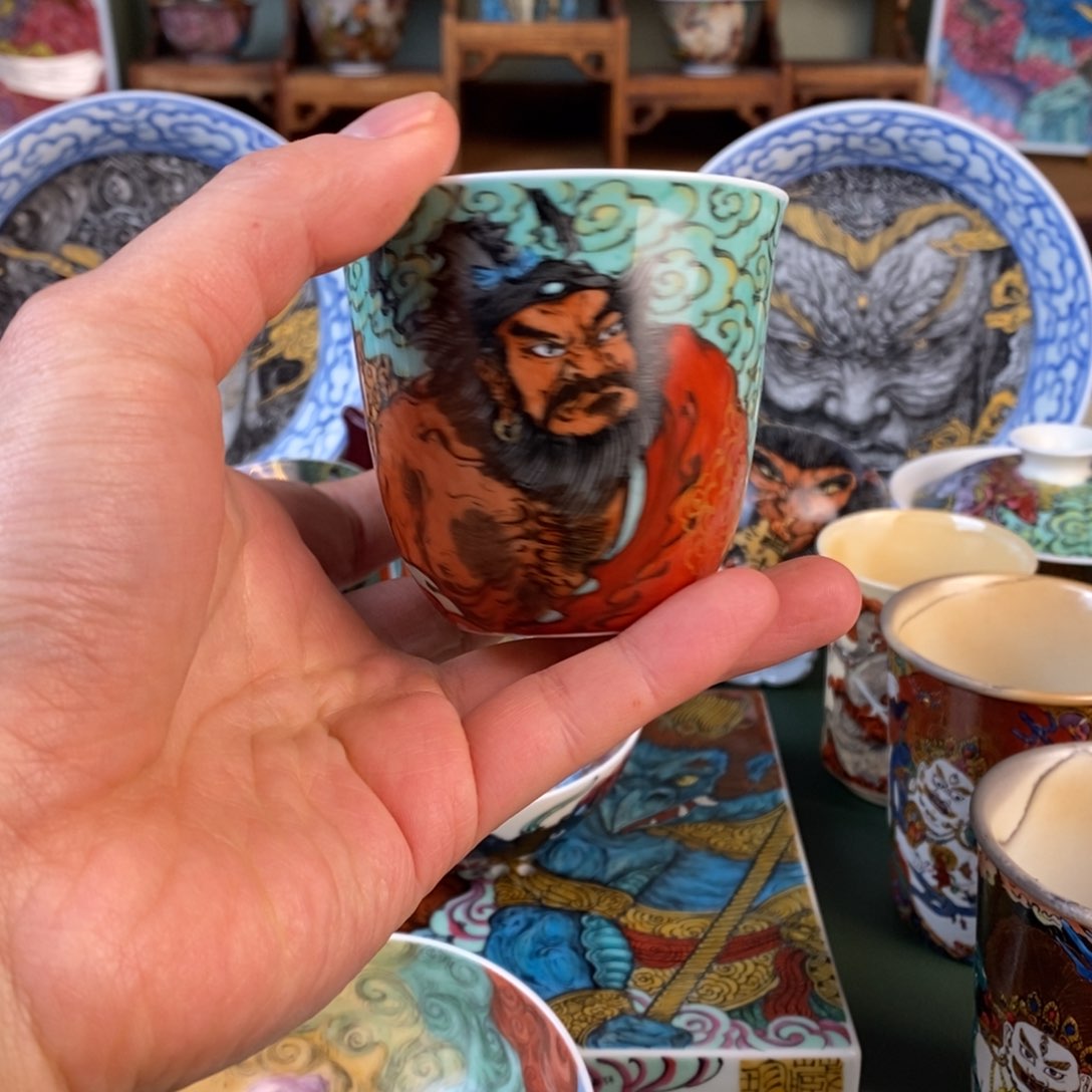 手工手绘钟馗主人杯