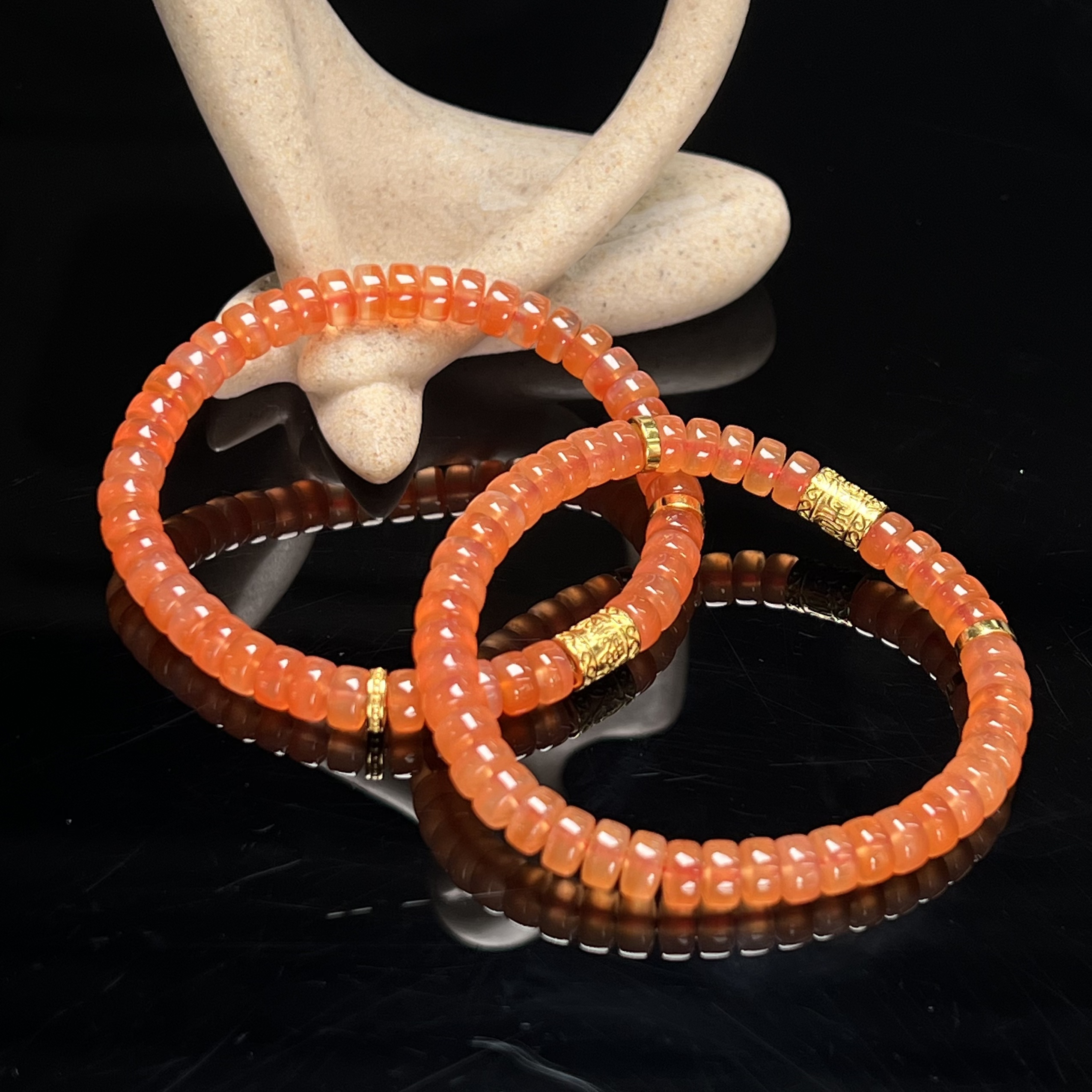 【北野珠宝】天然原矿无胶南红手串B107H-108多样性发一6mm