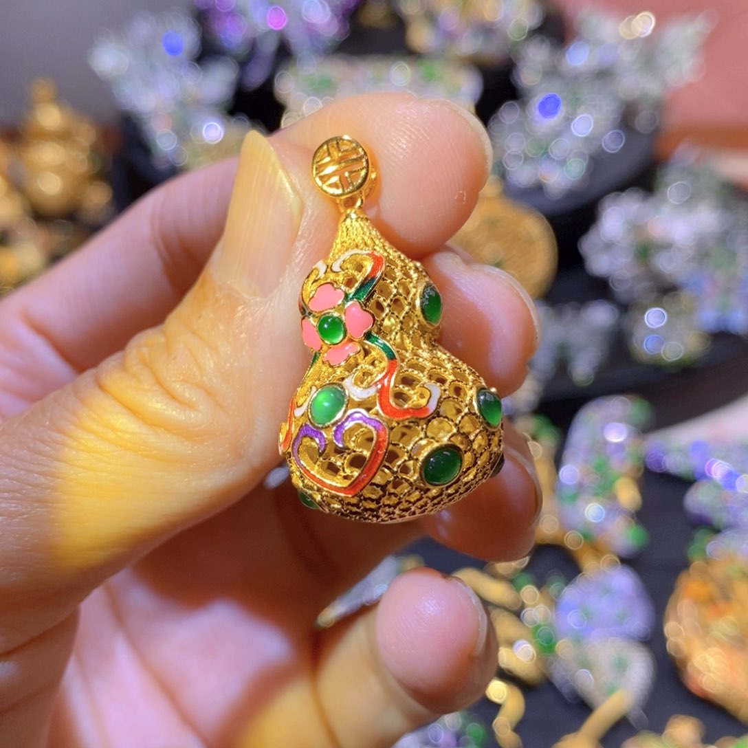 吊坠(不含链)银S925镶嵌翡翠