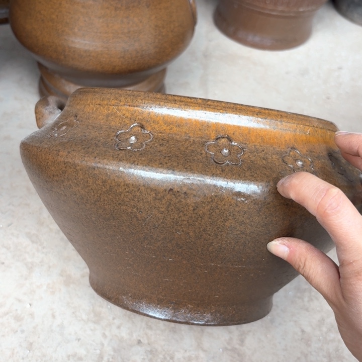 紫砂花盆口径20/16有孔