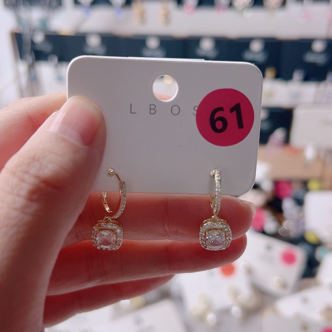 锆石纯铜合金耳环