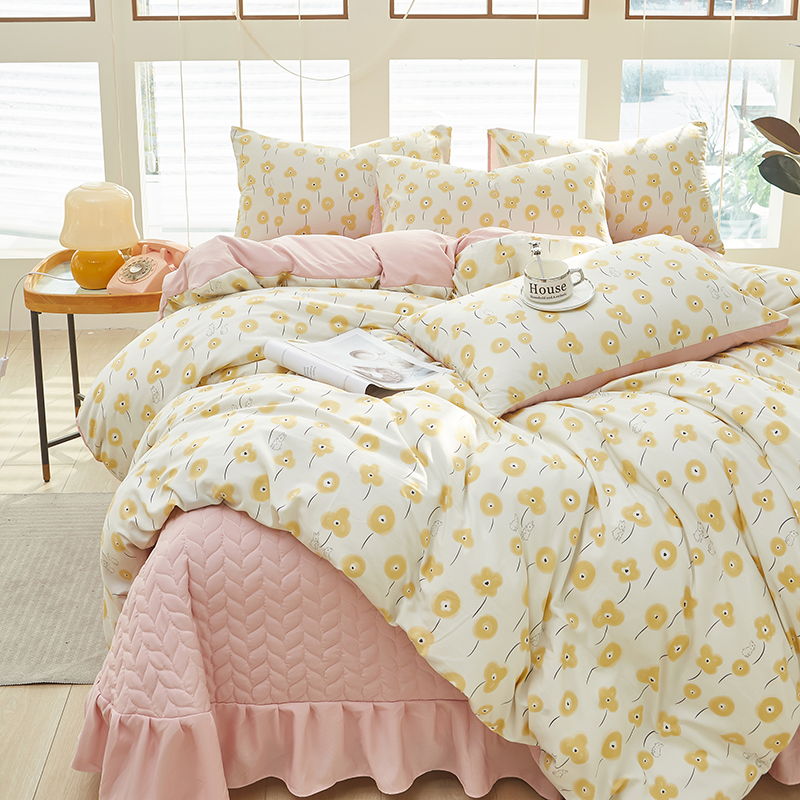 【送礼品包装】A类母婴级针织双层纱床盖四件套亲肤透气柔软床品