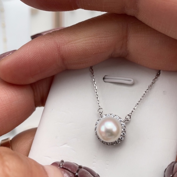 海水珍珠颈饰银S925镶嵌