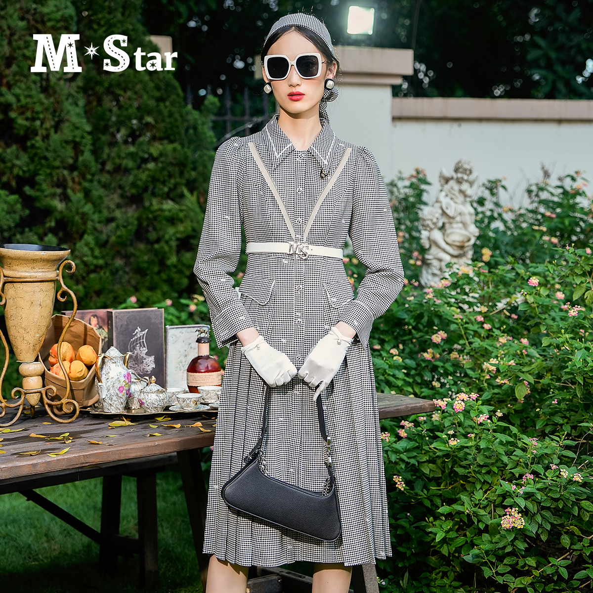 【蜜思仝】M-Star法式复古格子西装连衣裙 SEKL112562