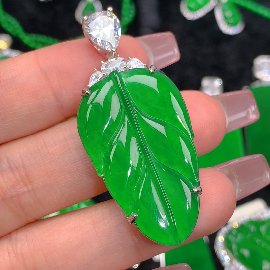 翡翠吊坠(不含链)银S925镶嵌