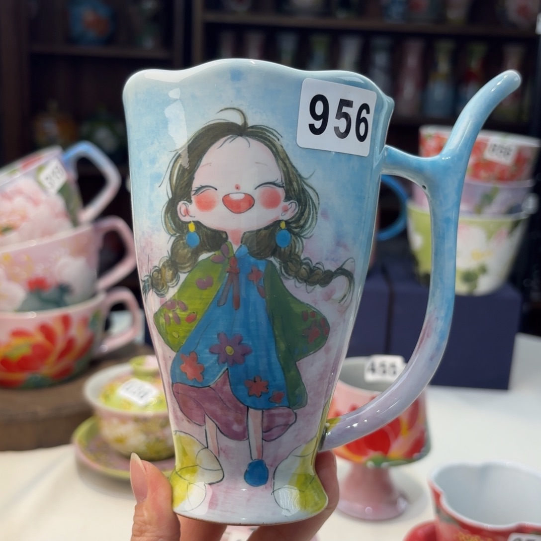 瓷片景德镇手绘高温釉下彩陶瓷茶具