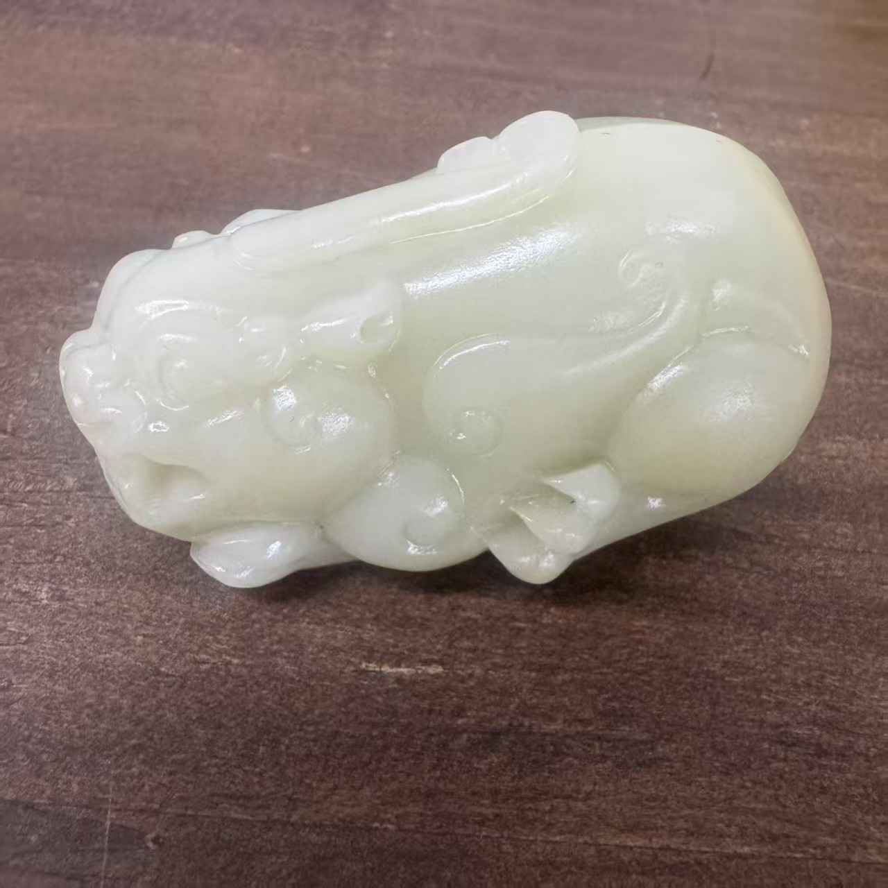 玉貔貅手把件 讲解挂车 