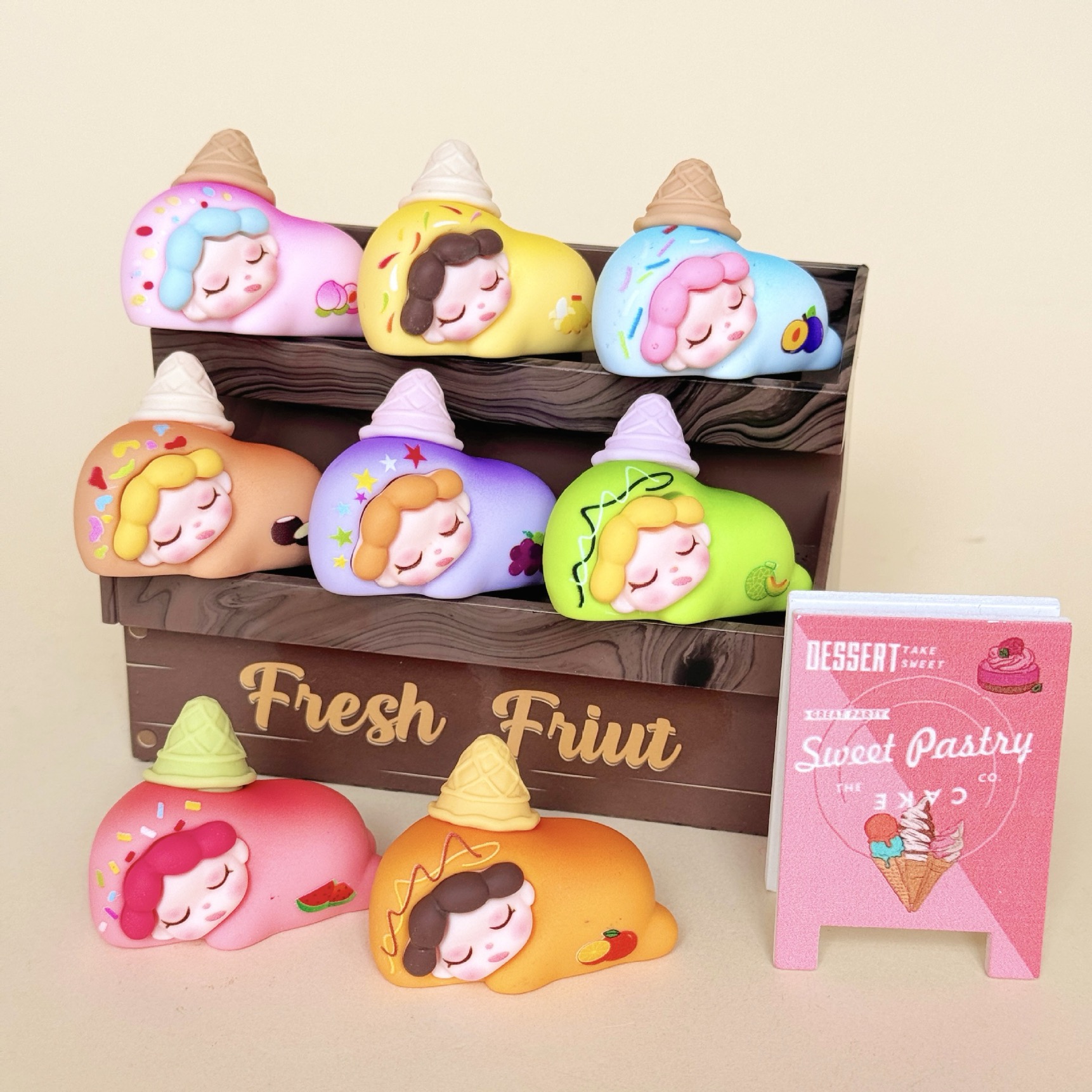 【双许愿+九宫格】温蒂融化萌创意DIY家居树脂摆件车载饰品萌粒新款