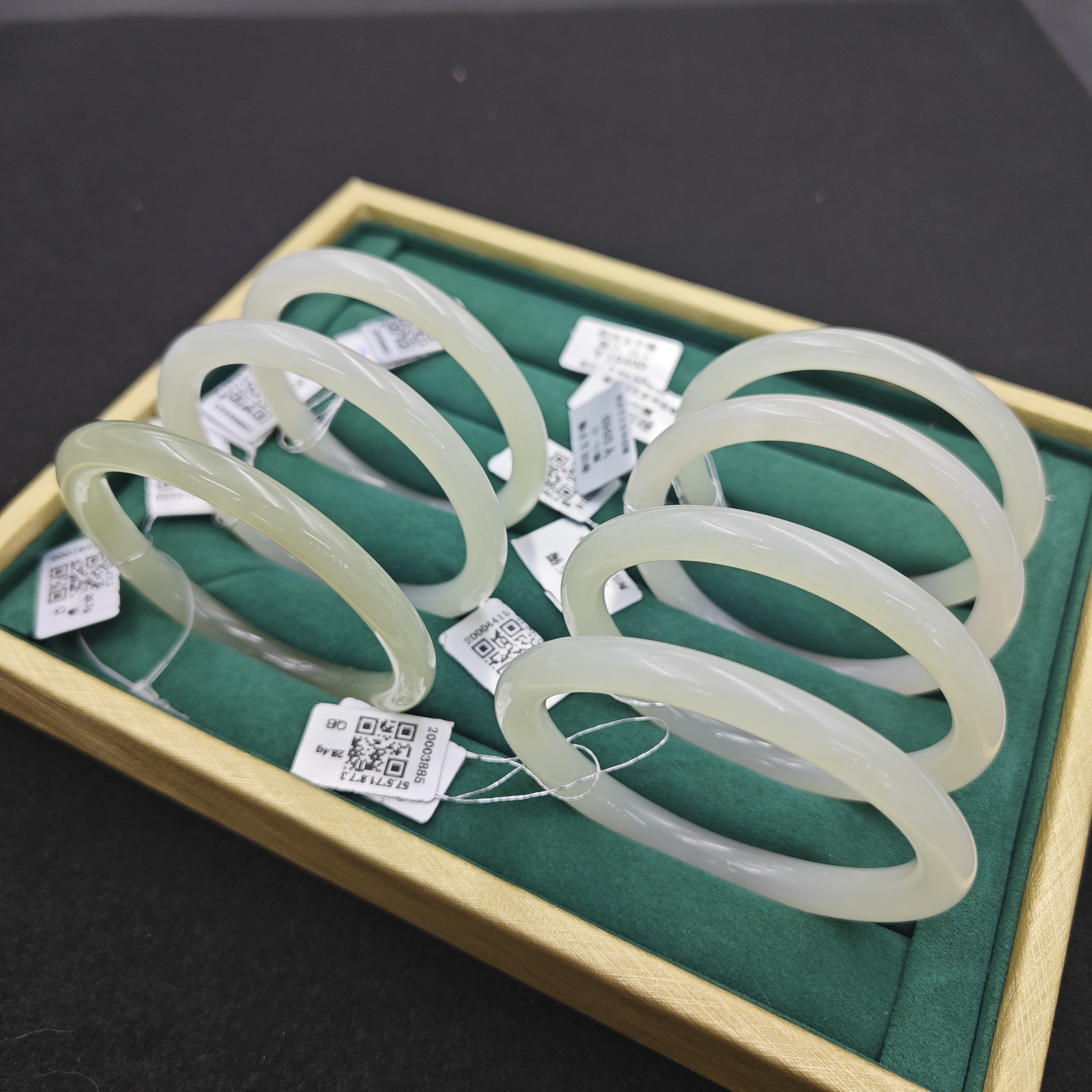 【8mm高冰白美人条】天然和田玉晴白格尔木叮当手镯（多样性发一）