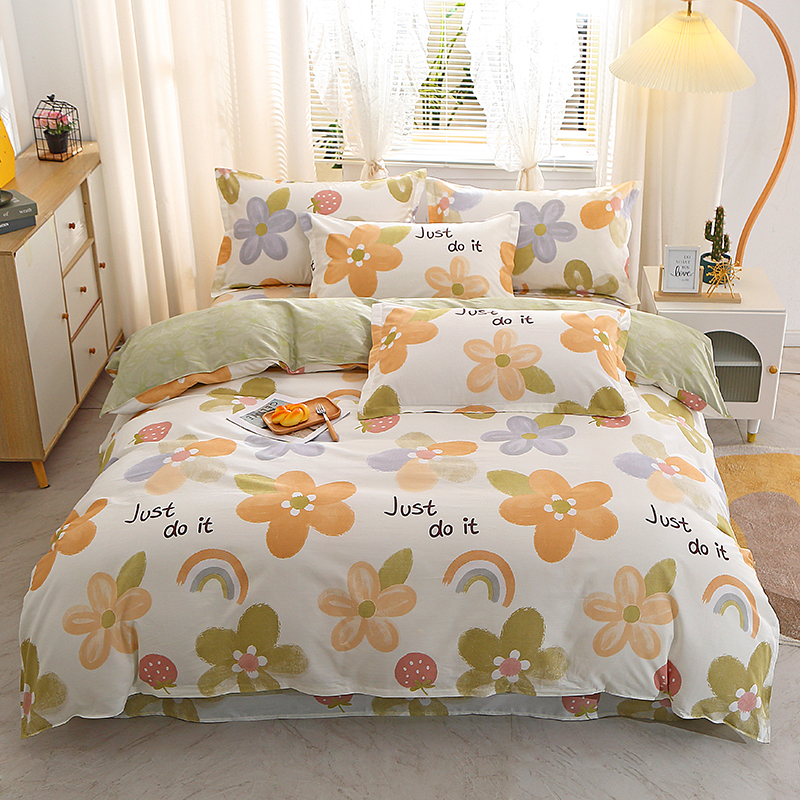 【安暖入夏】新款斜纹四件套秋冬款单双人床上用品 床单被套件FF