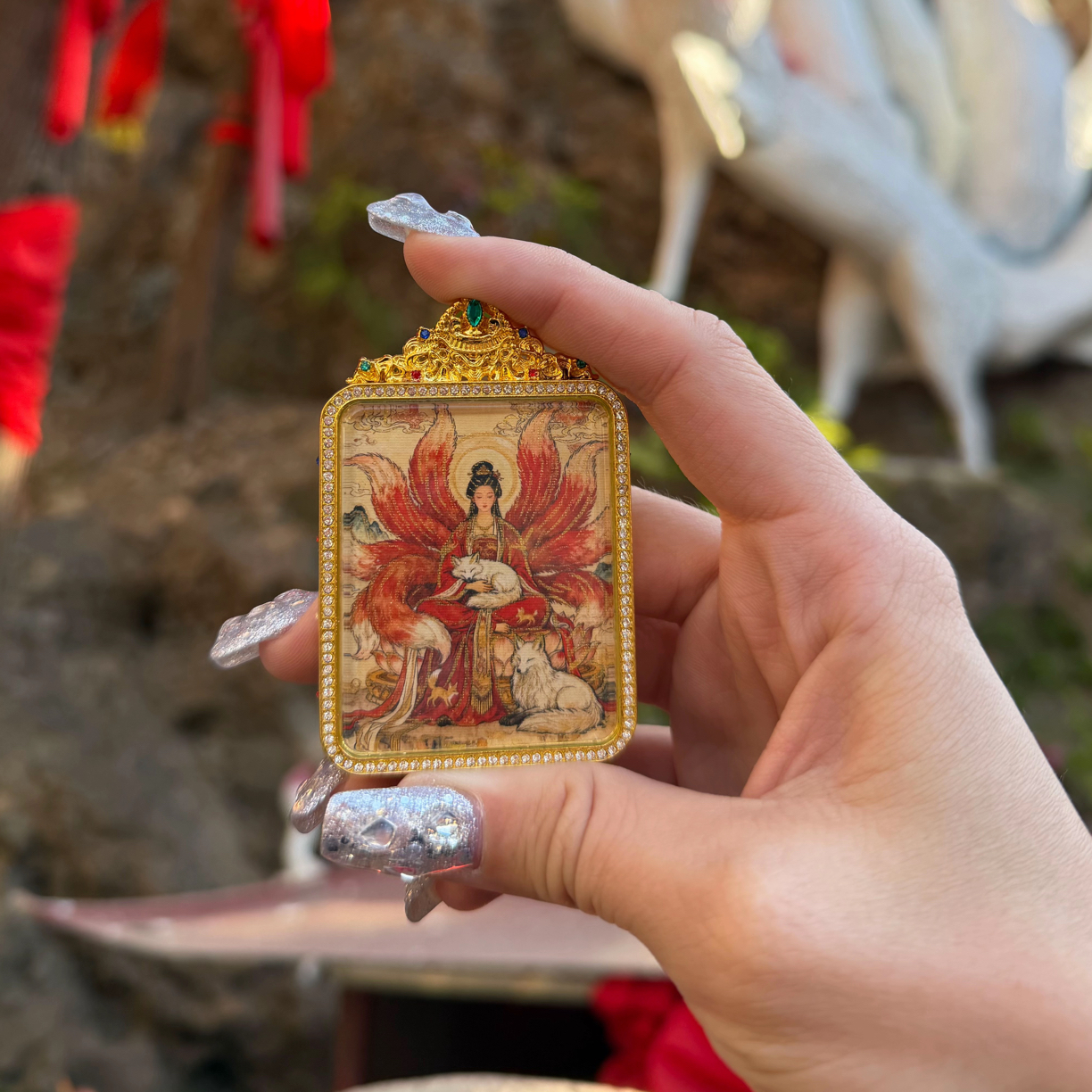 钛钢吊坠 璟玺传承·狐门秘法胡老太姑（三娘娘）