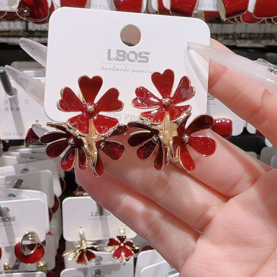 铜合金锆石925银耳环