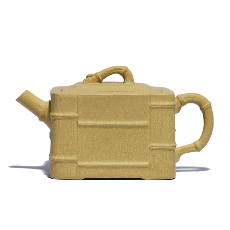 大吉羊 宜兴紫砂壶茶壶 原矿本山绿泥四方竹节90ml