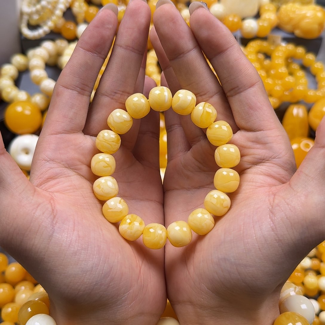 琥珀珠宝奇石未镶嵌同料13mm