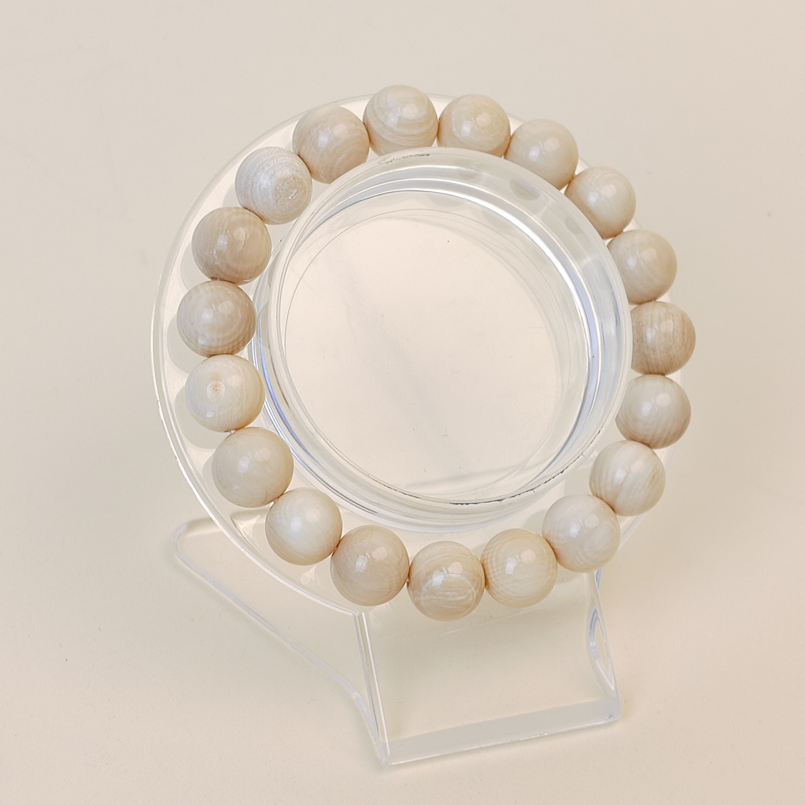 天然猛犸牙10mm素圈手串