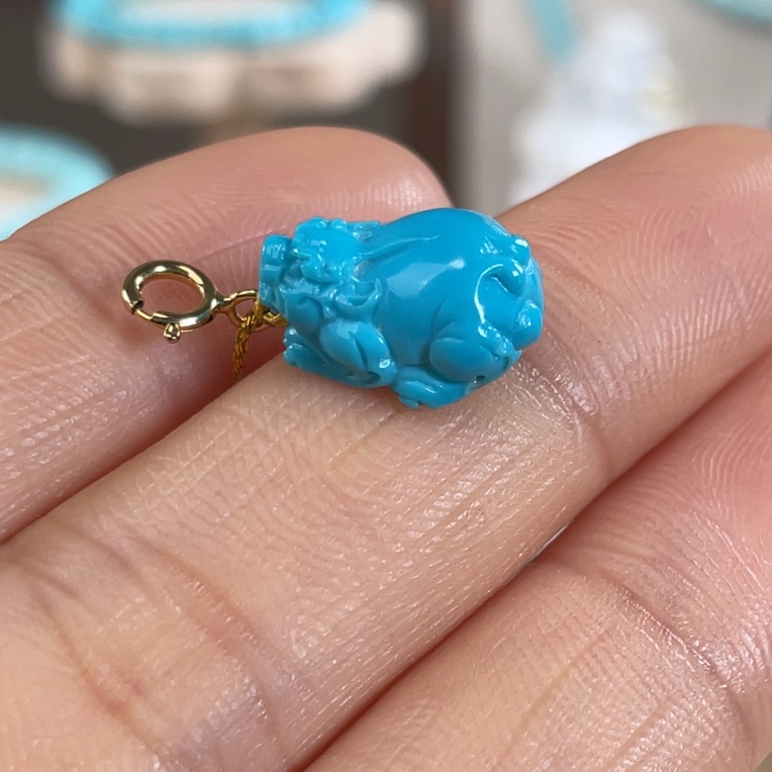 绿松石未镶嵌套链高蓝貔貅