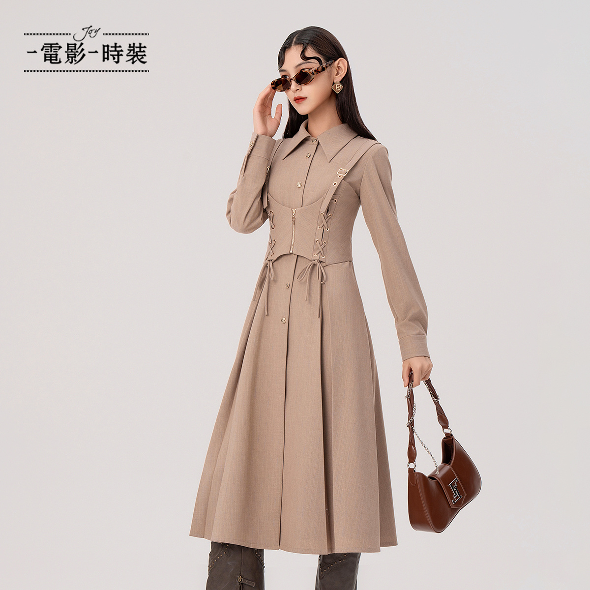 复古特工衬衫装连衣裙小众FFNL113442
