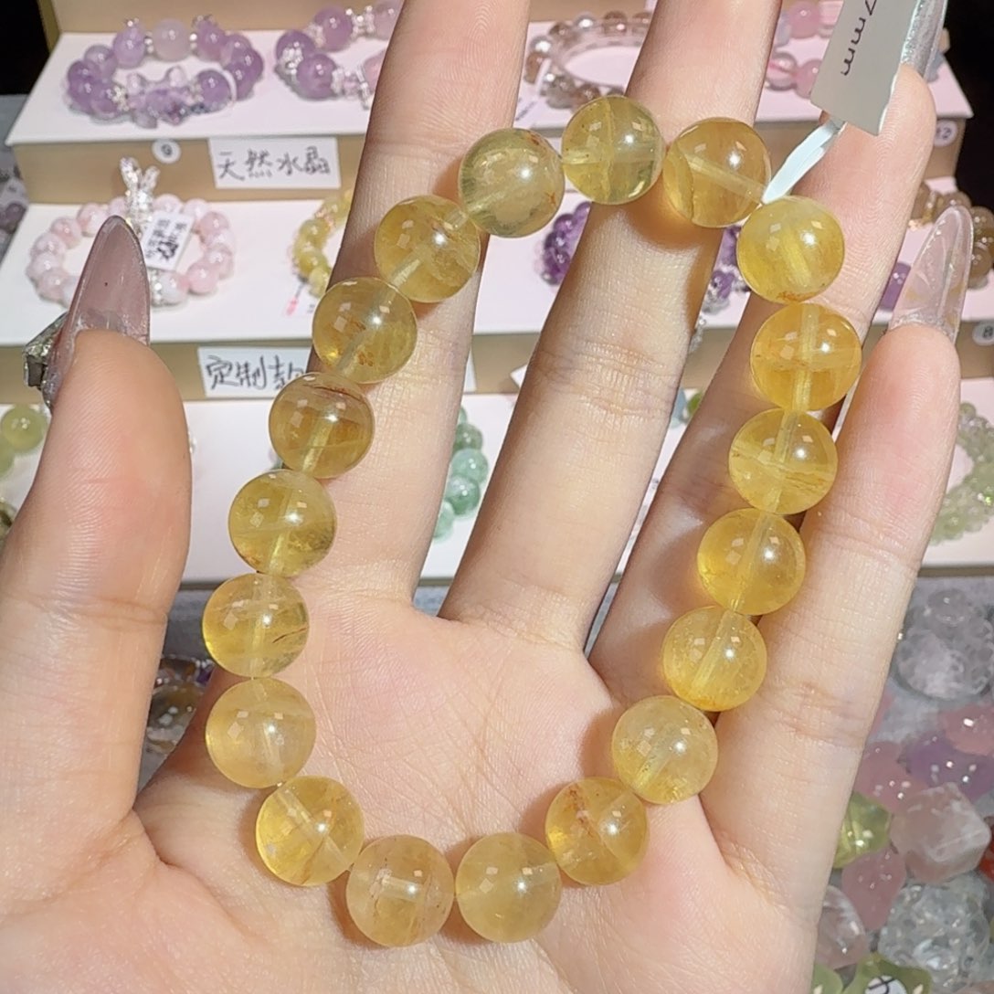 水晶手串未镶嵌萤石