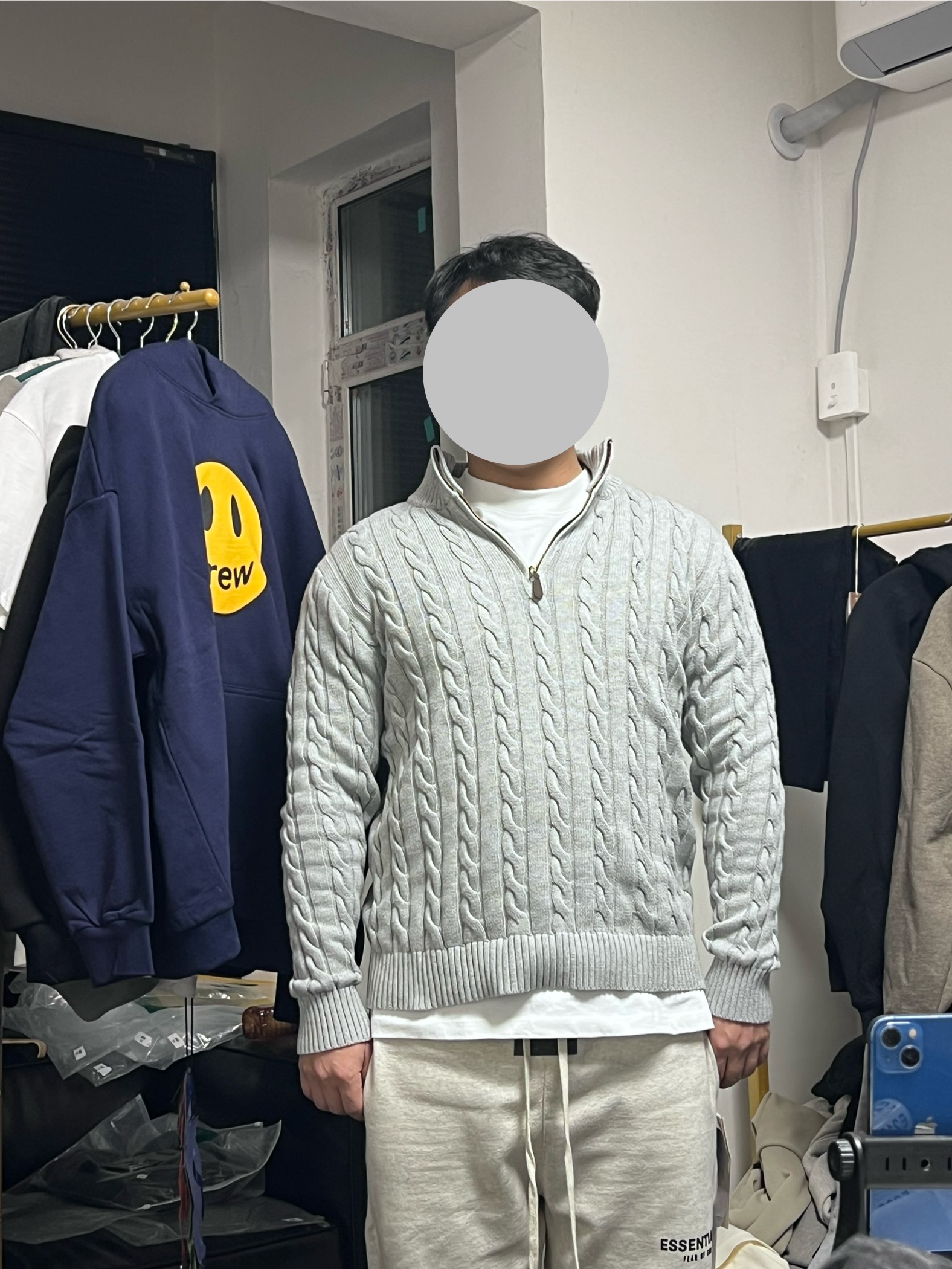 富贵家--小马半拉链套头毛衣