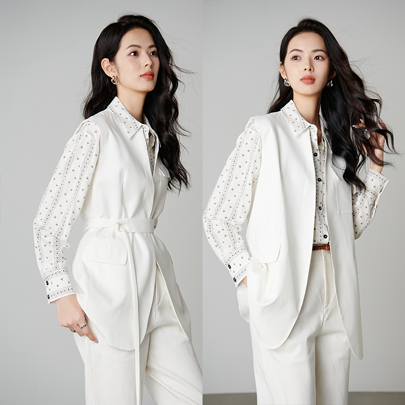 【新品】2025上衣有里衬系带百搭马甲女25061830
