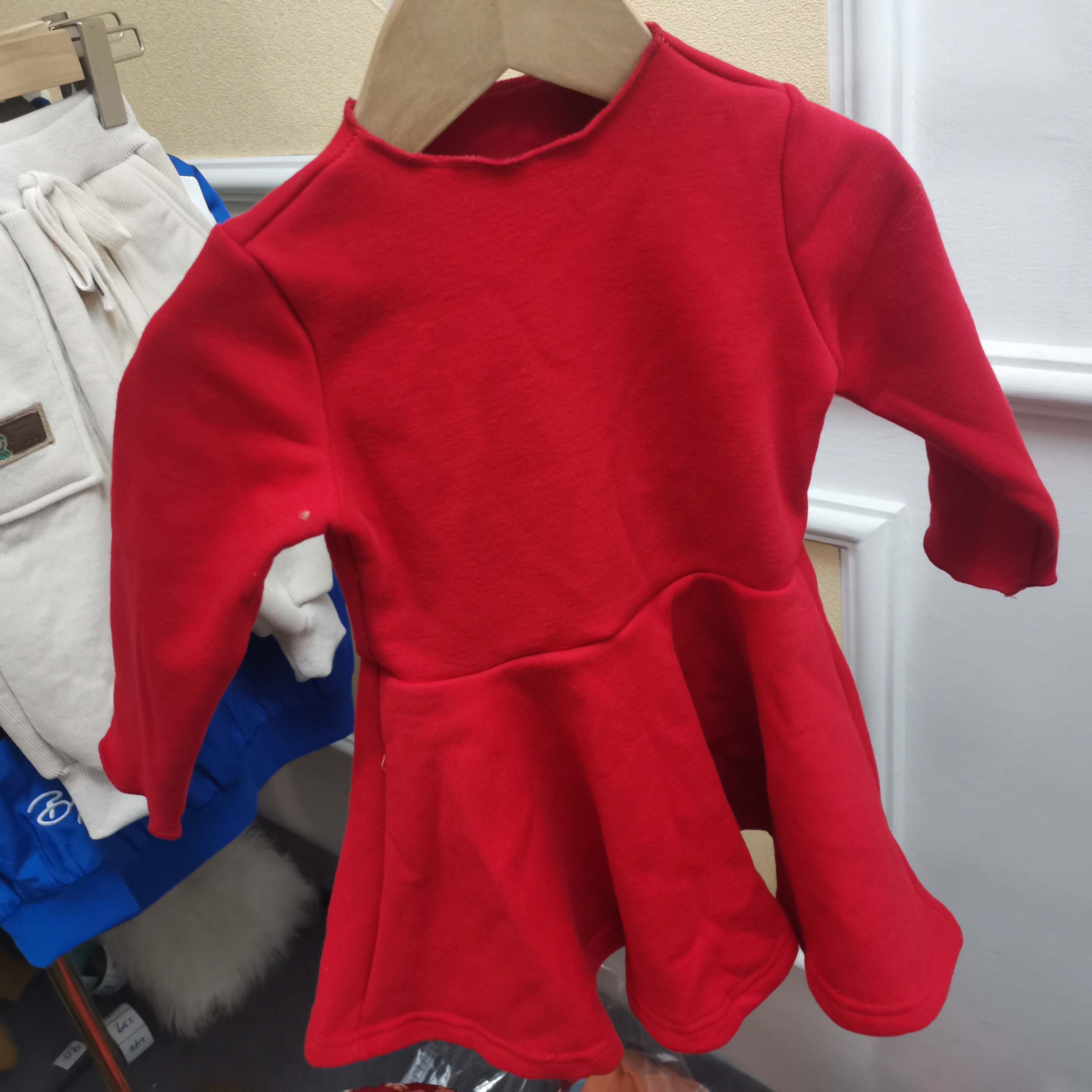 2301红色裙子女童加绒