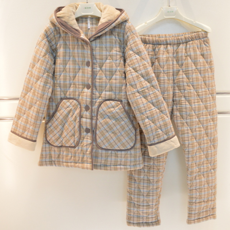 妮可雅品牌睡衣女士秋冬家居服21355