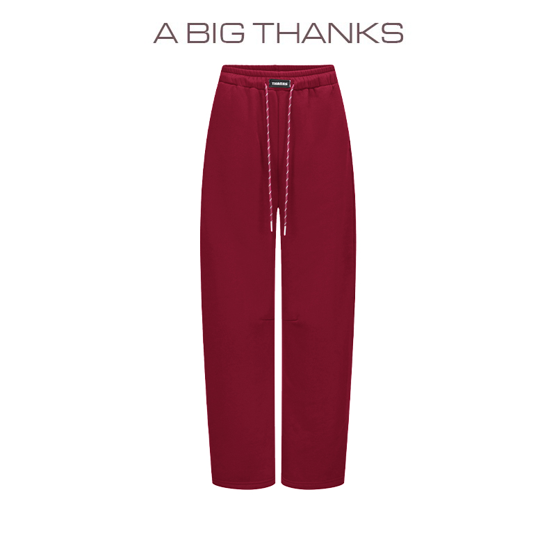 ABIGTHANKS设计师品牌百搭宽松弯刀休闲裤（加绒款） ABT2022467