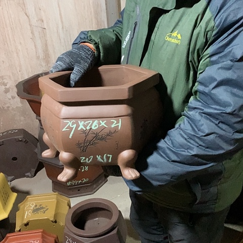 紫砂花盆手工制作