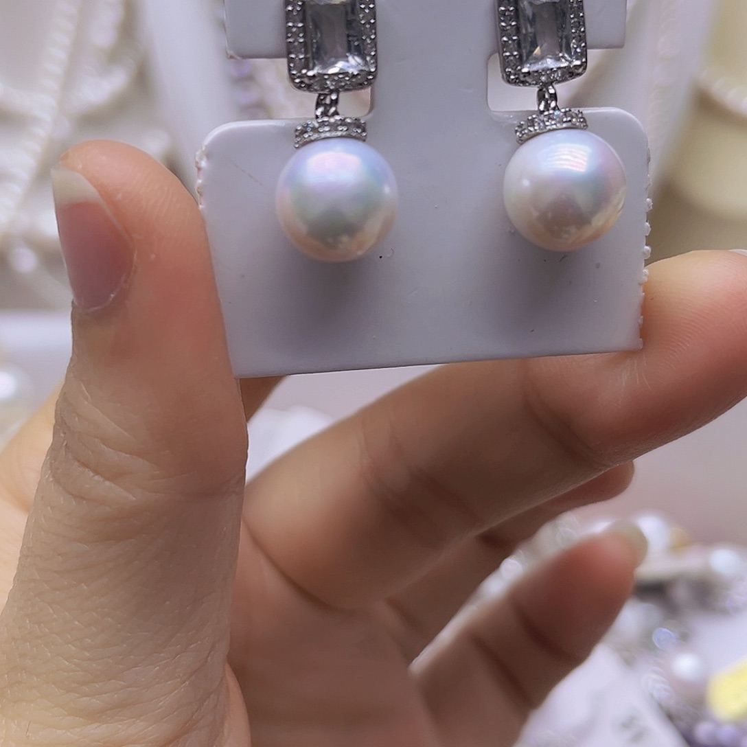 吊坠或者耳钉银S925镶嵌淡水珍珠