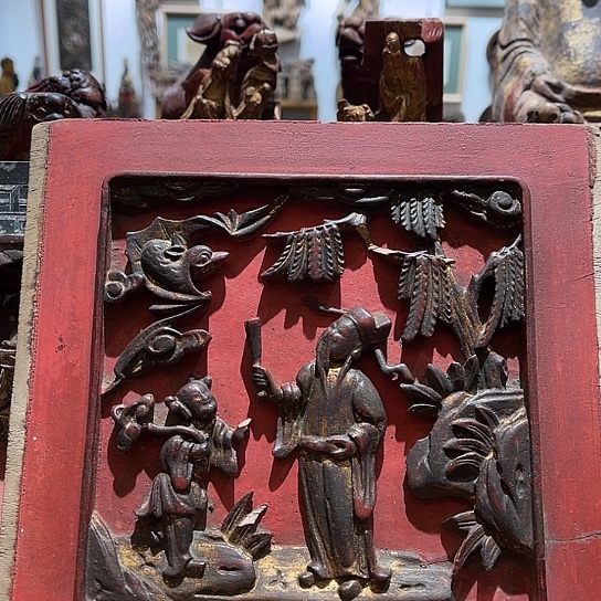 香榧木樟木天官赐福精雕