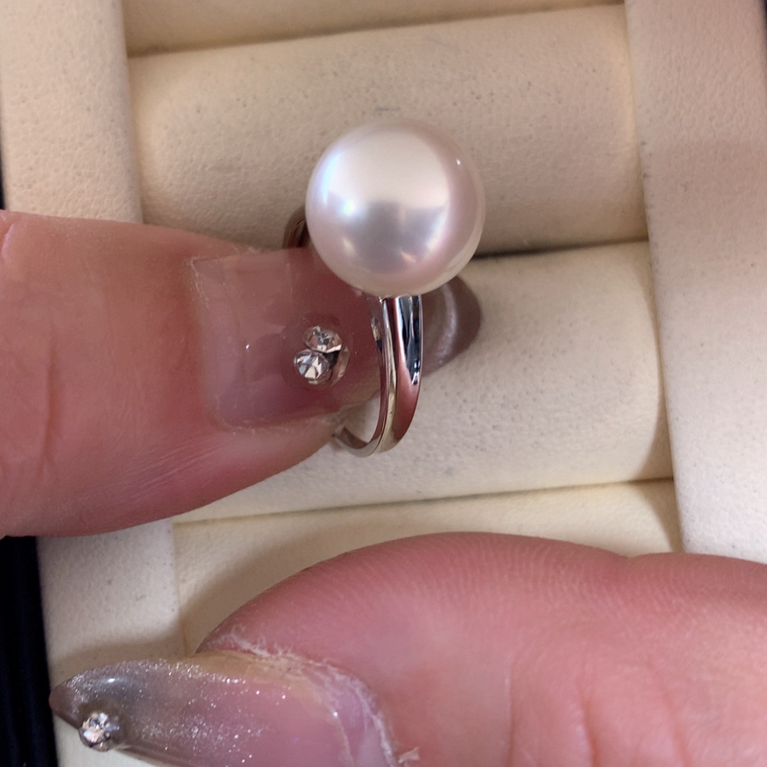 海水珍珠戒指18K金镶嵌