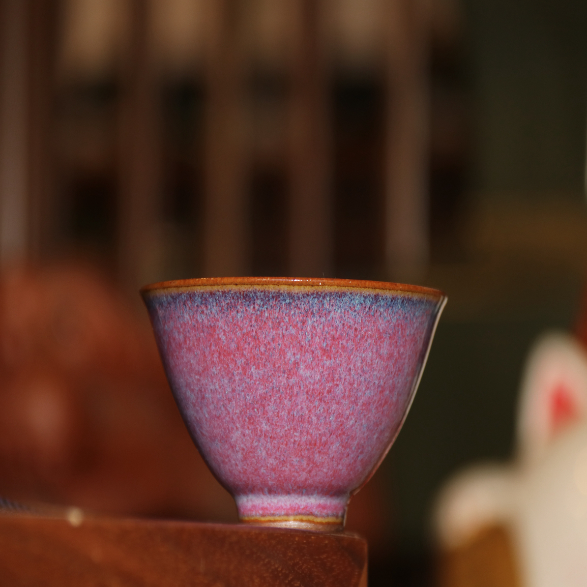 台湾茶器蔡晓芳晓芳窑钧釉玉盏杯钧窑陶瓷杯主人杯茶杯玉盏杯80cc