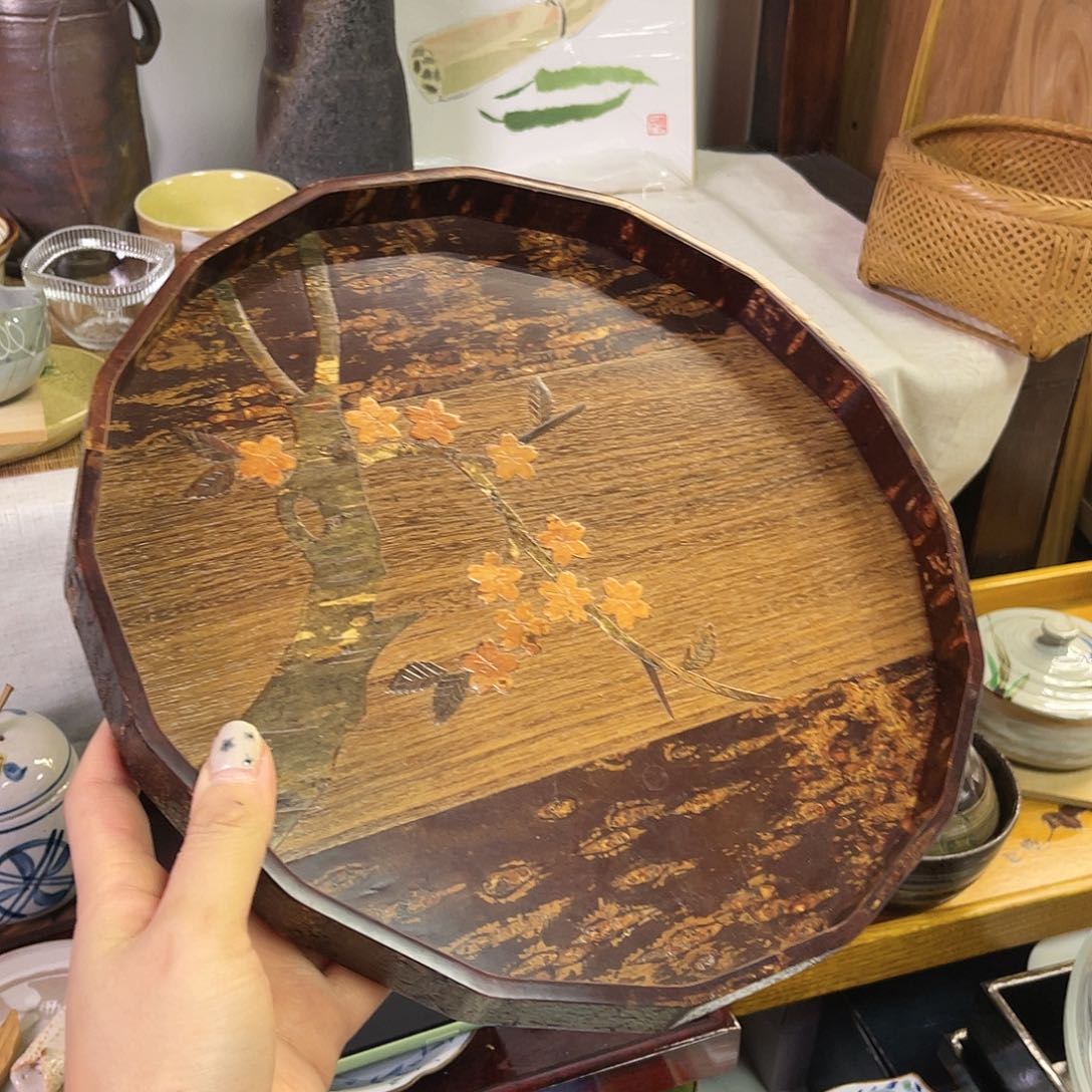 瓷片樱花工艺樱皮托盘36